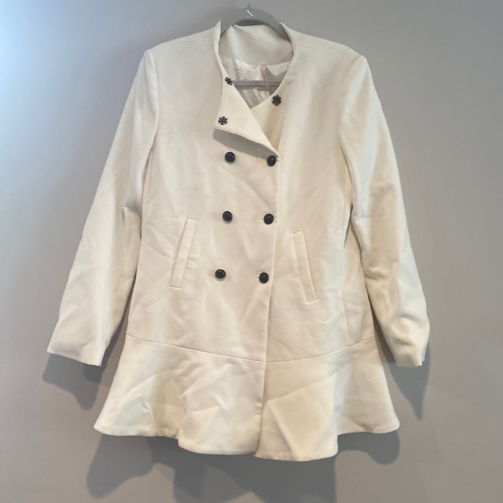 Lulus Ruffle Peacoat